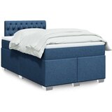 vidaXL Box spring postelja z vzmetnico modra 120x190 cm blago | Shoptok.si