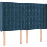  LED posteljno vzglavje temno modro 147x16x118/128 cm žamet, (20933212) | Shoptok.si