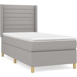 Okvir kreveta s oprugama i madrac svjetlosivi 90x200cm tkanina | shoptok.hr