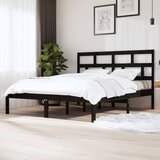  Za krevet od masivnog drva crni 180 x 200 cm 6FT bračni | shoptok.hr