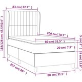 vidaXL Box spring postelja z vzmetnico modra 80x200 cm blago | Shoptok.si
