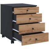 MID.YOU Predalnik Na Kolescih Lona Mini, Antracit, Barva Hrasta | Shoptok.si