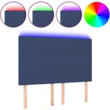 Maison Chic led posteljno vzglavje - vzglavna omarica - nočna omarica modro 144x5x118/128 cm blago, (21712206) Cene