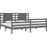  Posteljni okvir siv iz trdne borovine 200x200 cm, (20648597) | Shoptok.si