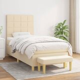 Krevet s oprugama i madracem krem 90 x 200 cm od tkanine | shoptok.hr