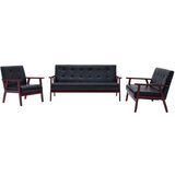vidaXL 3-dijelni set sofa od umjetne kože crni | shoptok.hr
