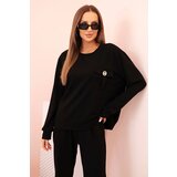 Kesi Włoski Women's set buttercream sweatshirt and pants with elastic black | ePonuda.com