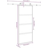 vidaXL Drsna vrata z opremo 90x205 cm kaljeno steklo in aluminij | Shoptok.si
