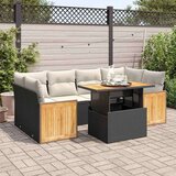 vidaXL 7-dijelni set vrtnih sofa od poliratana s jastucima crni bagrem | shoptok.hr