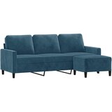  Trosjed s tabureom plavi 180 cm baršunasti | Eponuda.com