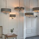  Endon 94381 - Luster na lancu HIGHCLERE 6xE14/28W/230V siva/sjajni hrom | Eponuda.com