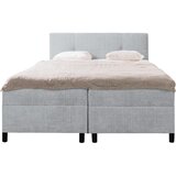 MID.YOU POSTELJA Z VZMETNICO 180 cm x 200 cm , les, tekstil svetlo siva | Shoptok.si