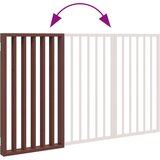 vidaXL Vrata za pse zložljiva 3 paneli rjava 150 cm topolovina | Shoptok.si