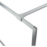 Pregrada za tuš srebrna 100 x 195 cm s prozirnim staklom ESG | shoptok.hr