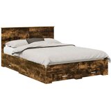  Krevetna konstrukcija s ladicama Dimljeni hrast 140 x 200 cm | shoptok.hr