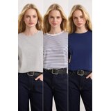 TRENDYOLMILLA Ženski set majici TWOSS20TS0146, 3 komada, Višebojni | Eponuda.com