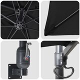  Vrtni suncobran Crna 248,5 x 247,5 x 160 cm Poliester i čelik | shoptok.hr