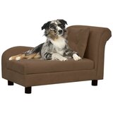 vidaXL Pasji kavč z blazino rjav 83x44x44 cm pliš Cene