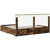  Okvir za krevet s uzglavljem Dimljeni hrast 200 x 200 cm | shoptok.hr