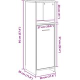  Kupaonski ormarić staro drvo 30x30x95 cm izrađeno drvo | shoptok.hr