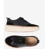 Sergio Leone Black leather sneakers on a beige platform by | ePonuda.com
