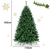 Umjetna božićna jelka s metalnim postoljem, božićno drvce - 180 cm | shoptok.hr
