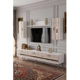 Hanah home TV komoda Ilay, bela / travertin / srebrna Cene