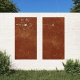  Vrtni zidni ukrasi 2 kom 105x55 cm čelik COR-TEN cvjetni uzorak Cijene