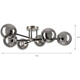 Brilagi plafonski luster maliva 6xE14/15W/230V mat hrom/zadimljeno staklo | Eponuda.com