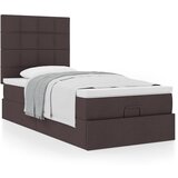 vidaXL Otomanski posteljni okvir z vzmetnico rjav 100x200 cm blago | Shoptok.si