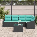  Set sofe 6 kom. Crna poliratan 233,5 x 123,5 x 85 cm | Shoptok.si