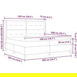 Okvir kreveta s madracem crni 200x200 cm baršun | shoptok.hr