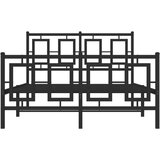  Metalni okvir kreveta uzglavlje i podnožje crni 120x190 cm | shoptok.hr