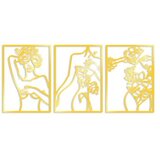 WALLXPERT dekorativni metalni zidni pribor golden triple silhouette 1 | ePonuda.com