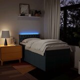 vidaXL Box spring postelja z vzmetnico modra 90x200 cm blago | Shoptok.si