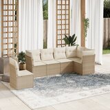  The Living Store Vrtna sedežna garnitura 6-delna z blazinami bež poli ratan - Vrtna Sedežna Garniture, (21477695) | Shoptok.si