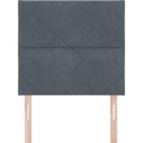 vidaXL LED vzglavje dizajn dimi blokov temno sivo 90 cm žamet | Shoptok.si