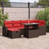 vidaXL 7-dijelni set vrtnih sofa od poliratana s jastucima crni bagrem | shoptok.hr