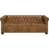  Trosjed Chesterfield od umjetne kože smeđi | shoptok.hr