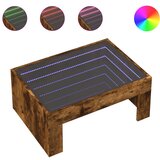 Maison Chic Klubska mizica - kavna mizica - Nizka mizica z neskončnimi LED dimljen hrast 70x50x30 cm, (21751904) Cene