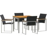 vidaXL 5-dijelni vrtni stolni set od masivnog bagremovog drveta, vanjski stol 90x90x74.5 cm od masivnog bagremovog drveta Cijene
