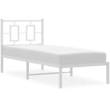  Metalni okvir krevet bez madraca s uzglavljem bijeli 75x190 cm | shoptok.hr