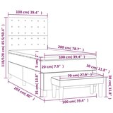 vidaXL Krevet s oprugama i madracem krem 100 x 200 cm od tkanine | shoptok.hr