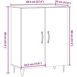  Komoda boja starog drva 69,5x34x90 cm konstruiranog drva | shoptok.hr