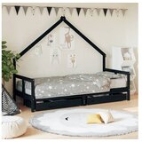 vidaXL Dječjeg kreveta s ladicama crni 80 x 200 cm od borovine | shoptok.hr