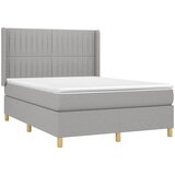  Krevet s oprugama i madracem svjetlosivi 140x190 cm od tkanine | shoptok.hr