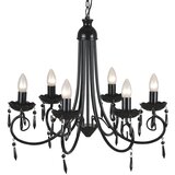  Elegantni Viseći Luster Crni za 6 Žarulja | shoptok.hr