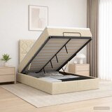  Krevet od pjene s madracem i LED-om Krem 120 x 190 cm Tkanina | shoptok.hr