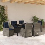  Vrtni set za objed s jastukom 7 pcs Siva Poli ratan | shoptok.hr