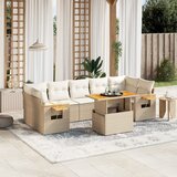 Maison Chic Seti vrtnega pohištva - Vrtna garnitura - Vrtni pohištvo set 8-delna z blazinami bež poli ratan, (21799639) | Shoptok.si